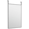 vidaXL Black Door Mirror - Aluminum Frame, Easy-to-Hang, 19.7"x31.5", Adjustable Height, Space-Saving Design for Bedroom, Living Room, Corridor - 3 of 4