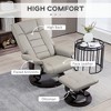 Faux Leather Swivel Reclining Chair with Ottoman, High Back and Wood Frame - 4 of 4
