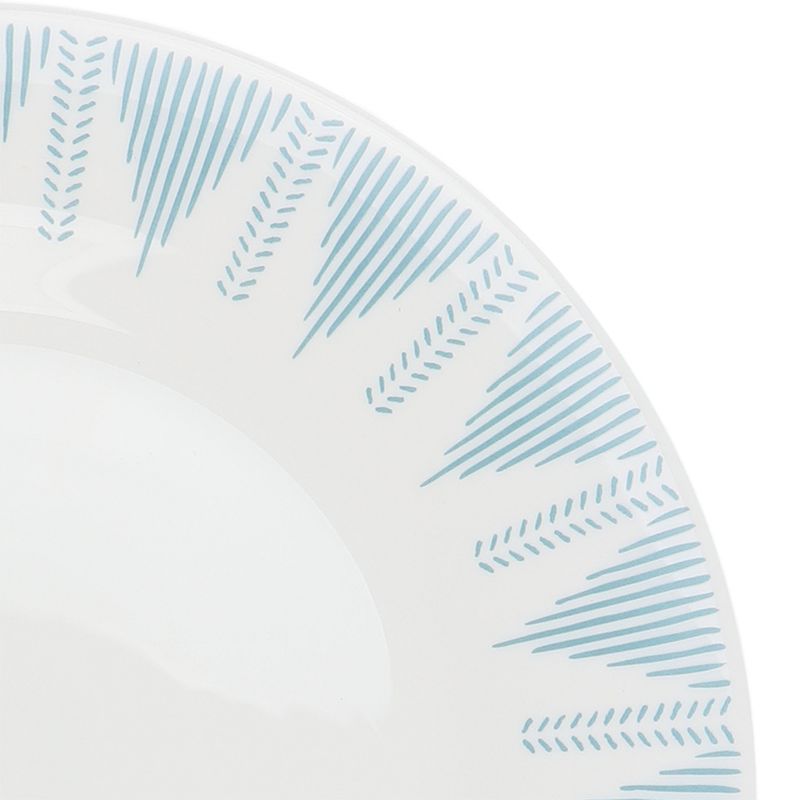 Gibson Piper Point 4 Piece 10 Inch Round Tempered Opal Glass Dinner Plate Set in Blue, 3 of 6