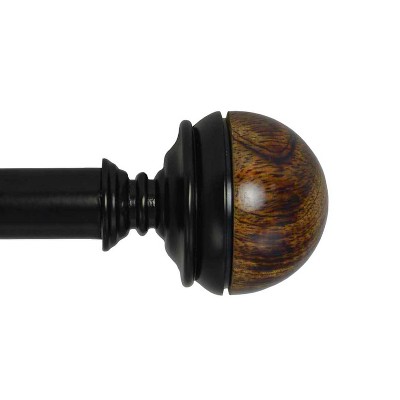 Versailles Exotique Demi Steel Heavy Duty Curtain Rod Set for Windows Black