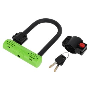 Unique Bargains Bicycle Lock Durable Anti-Theft Bicycle Padlock Cable Lock Green 1 Set - 1 of 4