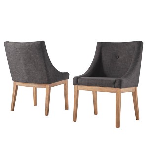 Amiford Button Tufted Dining Chair Set of 2 Charcoal - Inspire Q, Grey