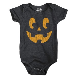 Side Eye Steve Baby Bodysuit Funny Sarcastic Halloween Jack O Lantern Graphic Novelty Jumper For Infants - Crazy Dog Baby Bodysuit For Halloween - 1 of 4