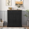 Modern Storage Cabinet 2 Drawers 2 Doors Kitchen Buffet Sideboard for Living Dining Room Bathroom Coffee Bar Station - 4 of 4