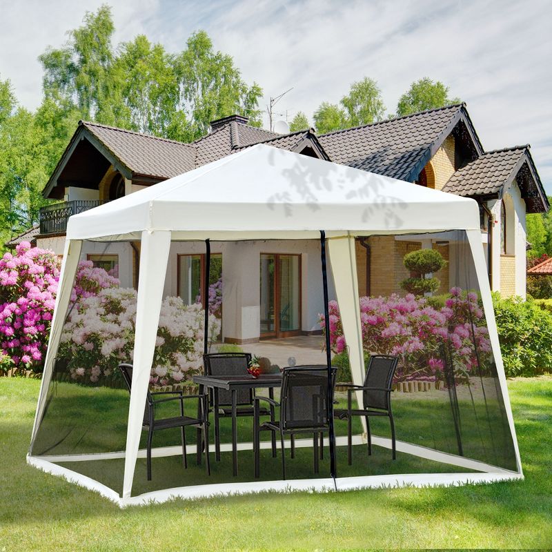 Outsunny 10'x10' Outdoor Party Tent Canopy with Mesh Sidewalls, Patio Gazebo Sun Shade Screen Shelter, 3 of 9