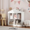 Toy Storage Organizer 5-Cubby Kids Bookshelf, White Wooden Bookcase with Roof Design, Playhouse Cabinet Shelf for Boys and Girls,Kids Room - 4 of 4