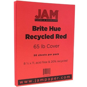 JAM Paper Brite Hue 65lb Cardstock Paper 8.5" x 11" 50pk - 1 of 4