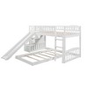 PAGED Wooden Housebed Bunk Bed Loft Bed, Twin over Twin Bed Frame with Window, Shelves, Ladder and Guardrail for Kids, Teens - 3 of 4