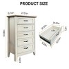 Garvee Chest of Dresser, Vintage Wood 5 Drawer Tall Dresser Storage Organizer for Closet, Bedroom, Nursery, Living Room, Hallway, White - 2 of 4
