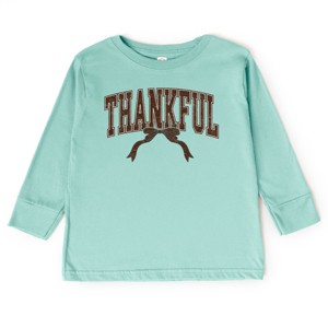 Varsity Thankful Coquette - Toddler Long Sleeve Graphic Tee and Youth Long Sleeve Graphic T-Shirt - 1 of 3