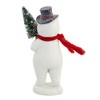 7.75 In Snowman With Tree! Top Hat Scarf Glitter Figurines - 2 of 3