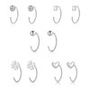 Elegant Earrings Hoops and Studs Luxurious Pure Silver Earring Set Five Pairs of Minimalist Earrings for Women - 2 of 4