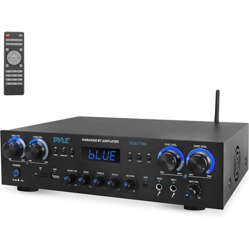 Pyle PDA6BU Bluetooth 2024 Stereo Amplifier Receiver, FM Radio/USB/SD memory