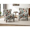 Set of 2 Nikolaus Comfy Living Room Armchair with Floral Fabric Pattern and Wingback| ART OF LIVING DESIGNS - 2 of 4