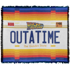 Back To The Future Bttf Outatime Plate Blanket 50"x60" Woven Tapestry - 1 of 4
