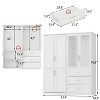 FUFU&GAGA Freestanding Combination Sculptural Look Wardrobe Armoire White - 4 of 4