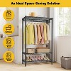 Clothes Rack,Heavy Duty Garment Rack with Shelves with 2 Shelves And 1 Hang Rod,Metal Portable Freestanding Closet Organizer - 3 of 4