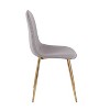 Set of 2 Pebble Contemporary Dining Chairs Gold/Light Gray - LumiSource: Steel Frame, Upholstered, Armless - image 3 of 4