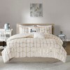 NicBex Metallic Printed Comforter Set Bedding Set Contemporary Soft Microfiber Fabric Quilt Set, Machine Washable - 3 of 4
