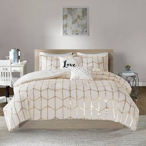 NicBex Metallic Printed Comforter Set Bedding Set Contemporary Soft Microfiber Fabric Quilt Set, Machine Washable - 1 of 4