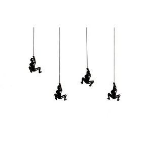 Climbing Man Classic Wall-Art Sculpture | 4-Pack | Black - 1 of 4