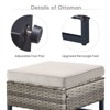Gymojoy Outdoor 2 Pieces Patio Rattan Ottomans All-Weather Ottomans - 4 of 4