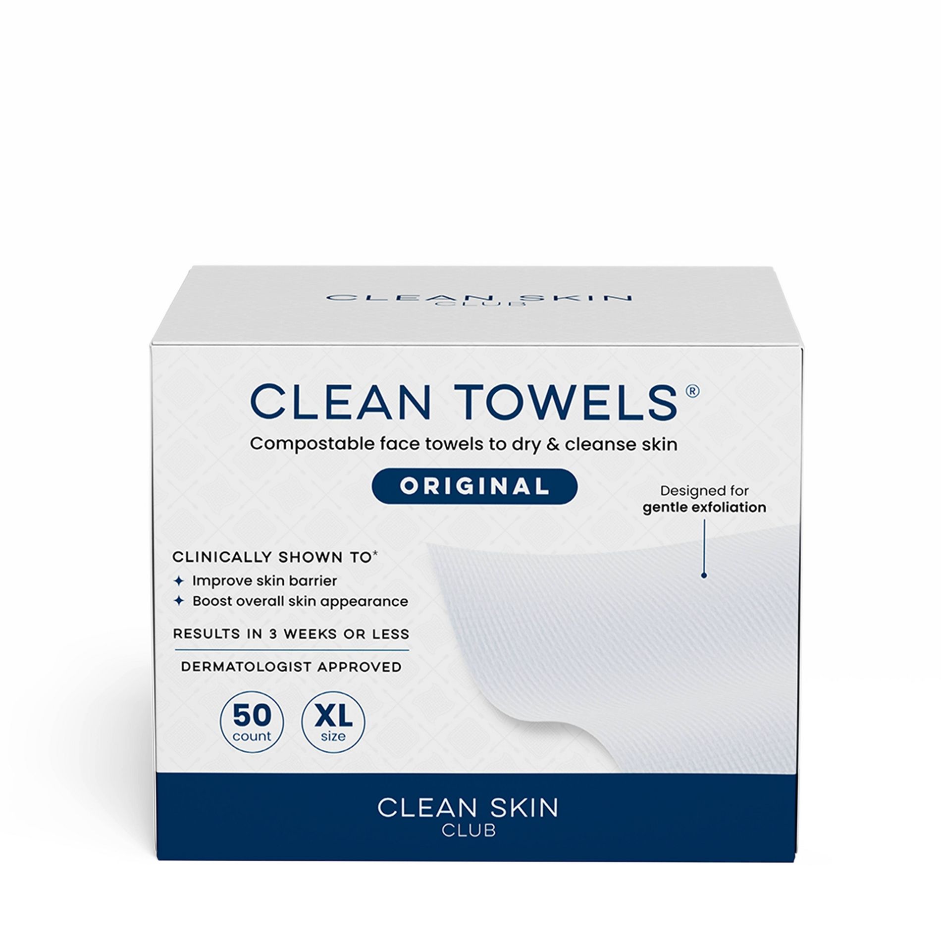 Clean Skin Club Disposable Face Towel for Improved Skin - XL - 50ct