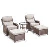 Gymojoy Outdoor Patio Swivel Chairs Glider Chair Set with 6" Thick Cushions Glider Chairs and Ottoman for Garden - 3 of 4