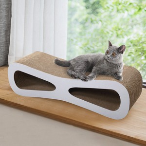 Sandinrayli Wave Cat Scratcher Lounge Toy with Catnip, White - 1 of 1