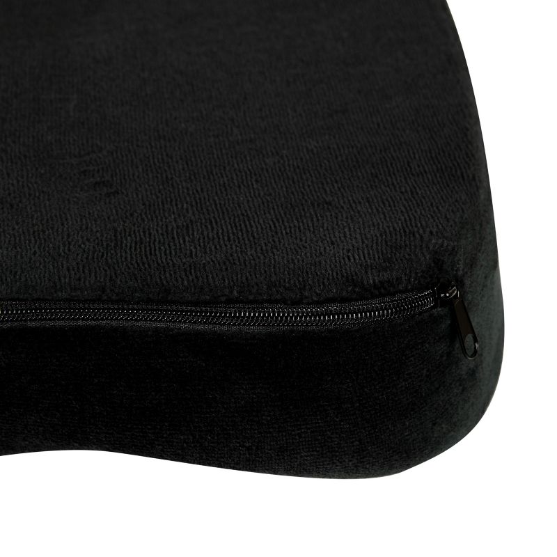 Emma and Oliver Black Memory Foam Portable Chair Seat Cushion with Zippered Removable Cover, 5 of 9
