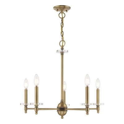 Livex Lighting Bennington 5 - Light Chandelier in  Antique Brass