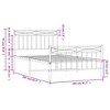 vidaXL Classic Design White Metal Bed Frame with Underbed Storage Space, Headboard and Footboard - 4 of 4