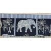 RLF Home 100% Cotton White Elephant Pleated  Unlined Windows Rod Pocket Valance 50" x 17"  Blue - 3 of 4