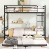 Streamdale Full Over Full Metal Bunk Bed with Trundle, Black - 2 of 4