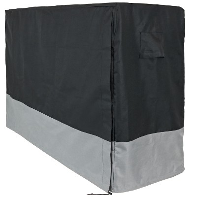 Sunnydaze Outdoor Weather-Resistant Heavy-Duty Polyester with PVC Backing Firewood Log Rack Cover - 8' - Gray and Black