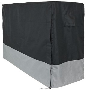 Sunnydaze Outdoor Weather-Resistant Heavy-Duty Polyester with PVC Backing Firewood Log Rack Cover - Gray and Black - 1 of 4