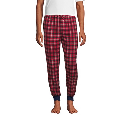 Lands' End Men's Flannel Jogger Pajama Pants - 2x Large - Rich Red