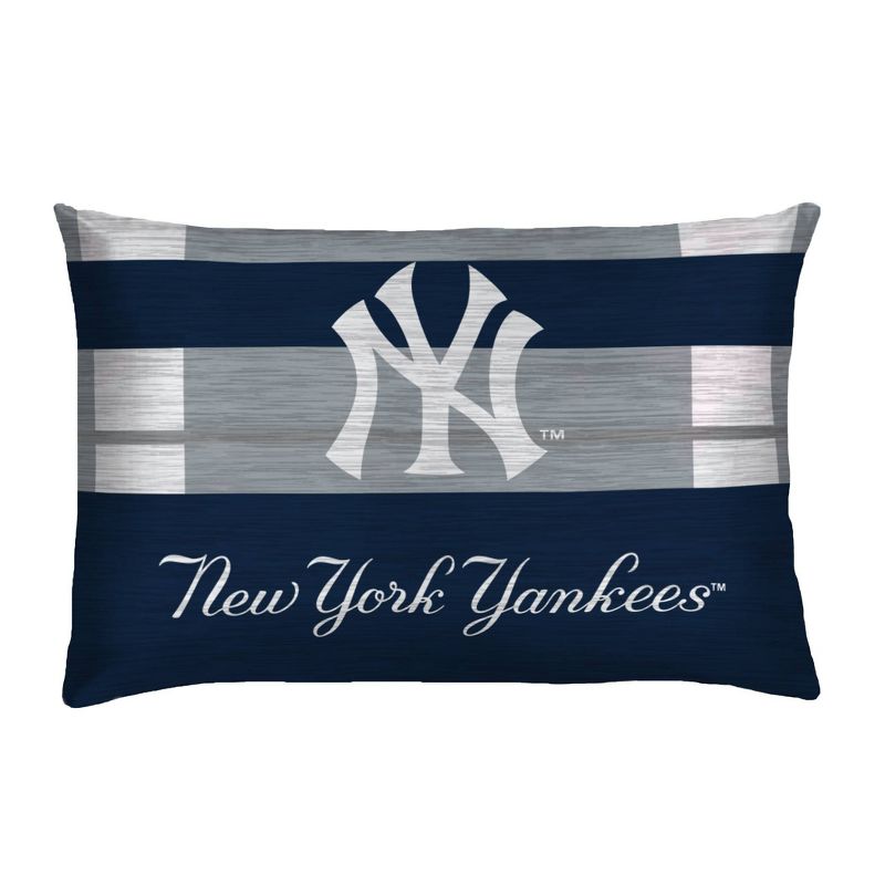 MLB New York Yankees Heathered Stripe Queen Bedding Set in a Bag - 3pc, 3 of 4
