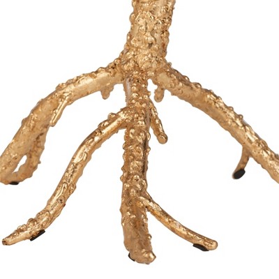 Carolyn Gold and White Granite Branch Accent Table