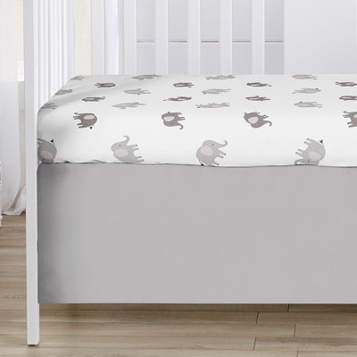 Gray and White Microfiber Elephant Toddler Comforter Set