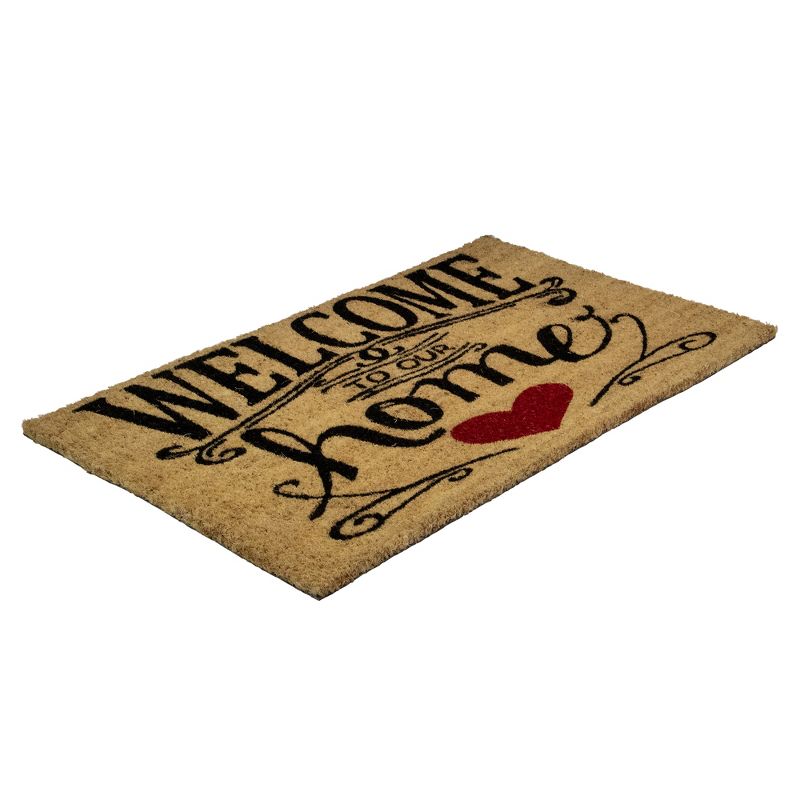 Northlight Natural Coir "Welcome To Our Home" Doormat 18" x 30", 3 of 6