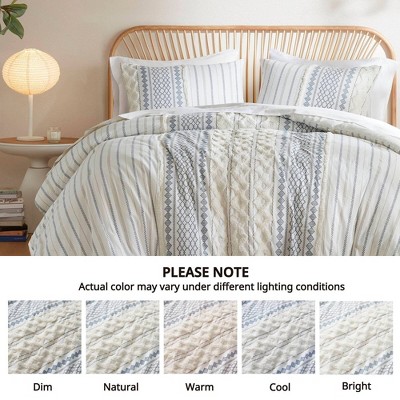 Full Blue and White Cotton Down Alternative Comforter Set