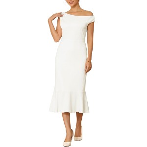 INSPIRE CHIC Women's One Shoulder Formal Sleeveless Cocktail Bodycon Fishtail Maxi Dresses - 1 of 4
