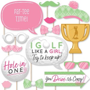 Big Dot of Happiness Golf Girl - Pink Birthday Party or Baby Shower Photo Booth Props Kit - 20 Count - 1 of 4
