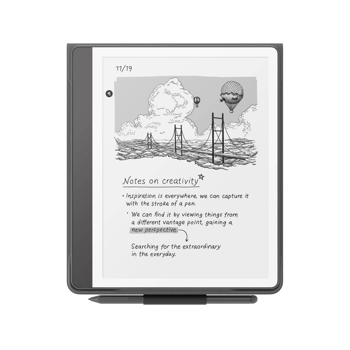 Amazon Kindle Scribe Plant-Based Leather Folio Cover with Magnetic Attach - Black - thumbnail 2