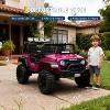 Jojoka 24V 2-Seater Kids Ride On Truck, Electric Car w/ Remote, 4WD, LED Lights, Music, 7Ah Battery & 2 Speeds - 3 of 4