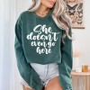 Simply Sage Market Women's  Garment Dyed Graphic Sweatshirt She Doesn't Even Go Here - 2 of 3