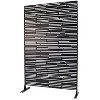 Okak Freestanding Metal Privacy Screen with Fine Line Openwork, Outdoor Privacy Panels with Stand, Balcony Privacy Screen for Garden, Black - 3 of 4