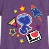 Girls' - Peanuts - Space Snoopy Flair Fitted Short Sleeve Graphic T-Shirt - 2 of 4