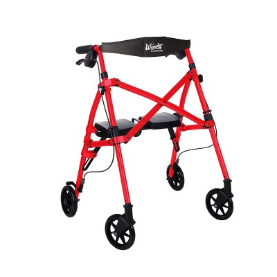 Stander Wonder Rollator, Lightweight 4- Wheel Folding Walker with Seat